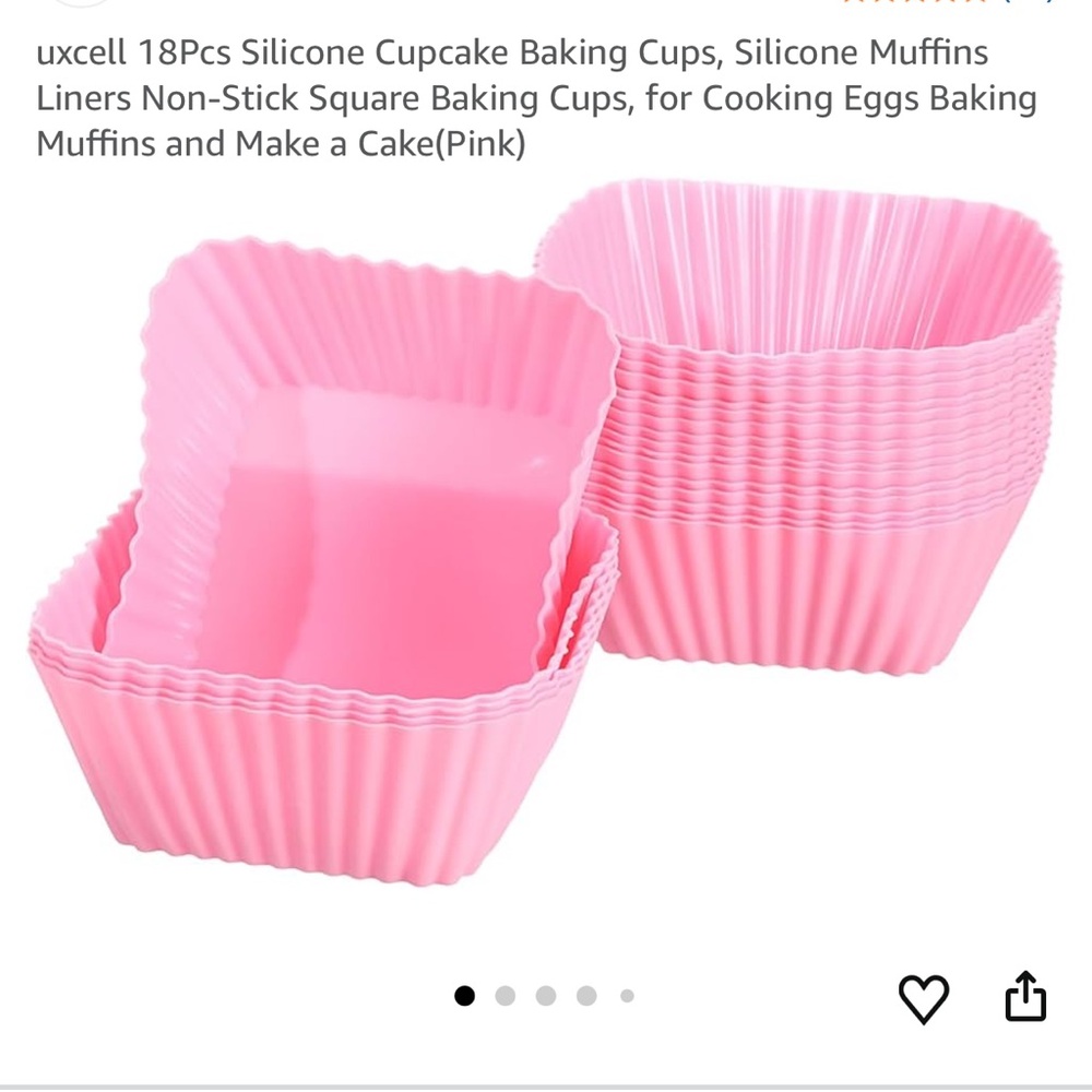 36 Pink Silicone Cupcake Baking Cups